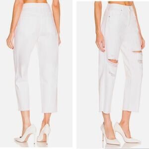 VERONICA BEARD Women’s White Blake Crop Classic Straight High Rise Jeans